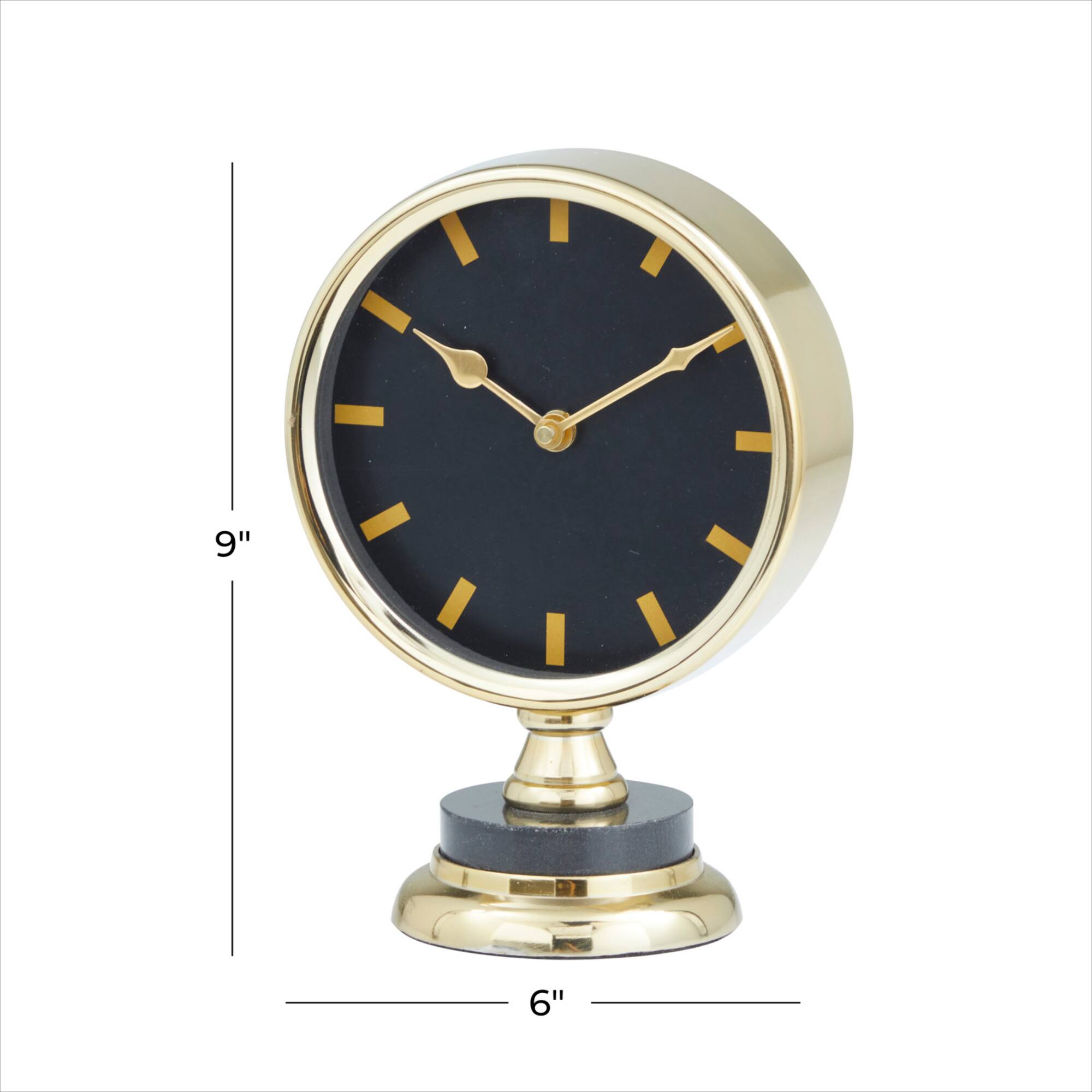 Gold Modern Abstract Clock, 6" x 4" x 9"